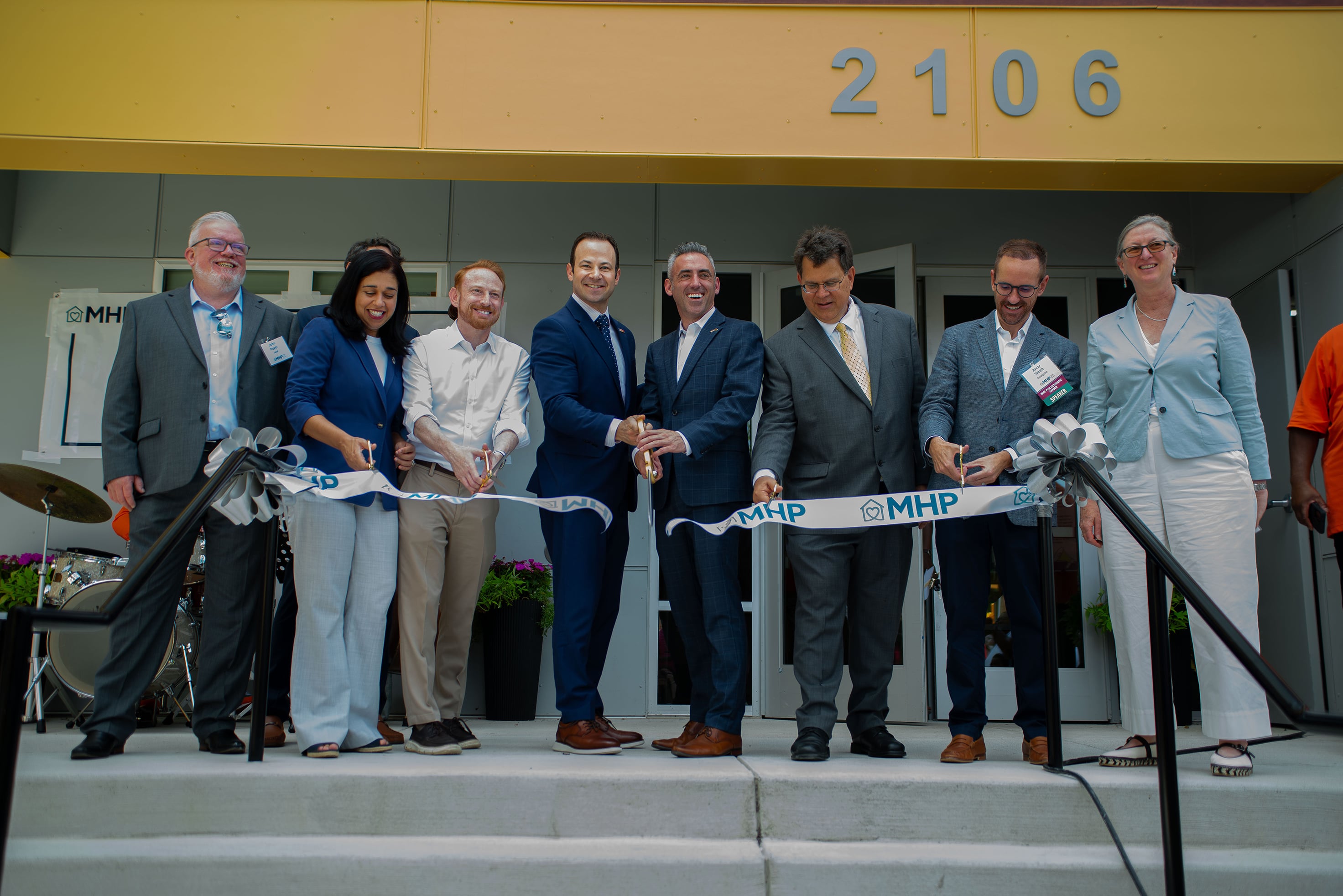 The ribbon cutting at Montgomery Housing Partnership.