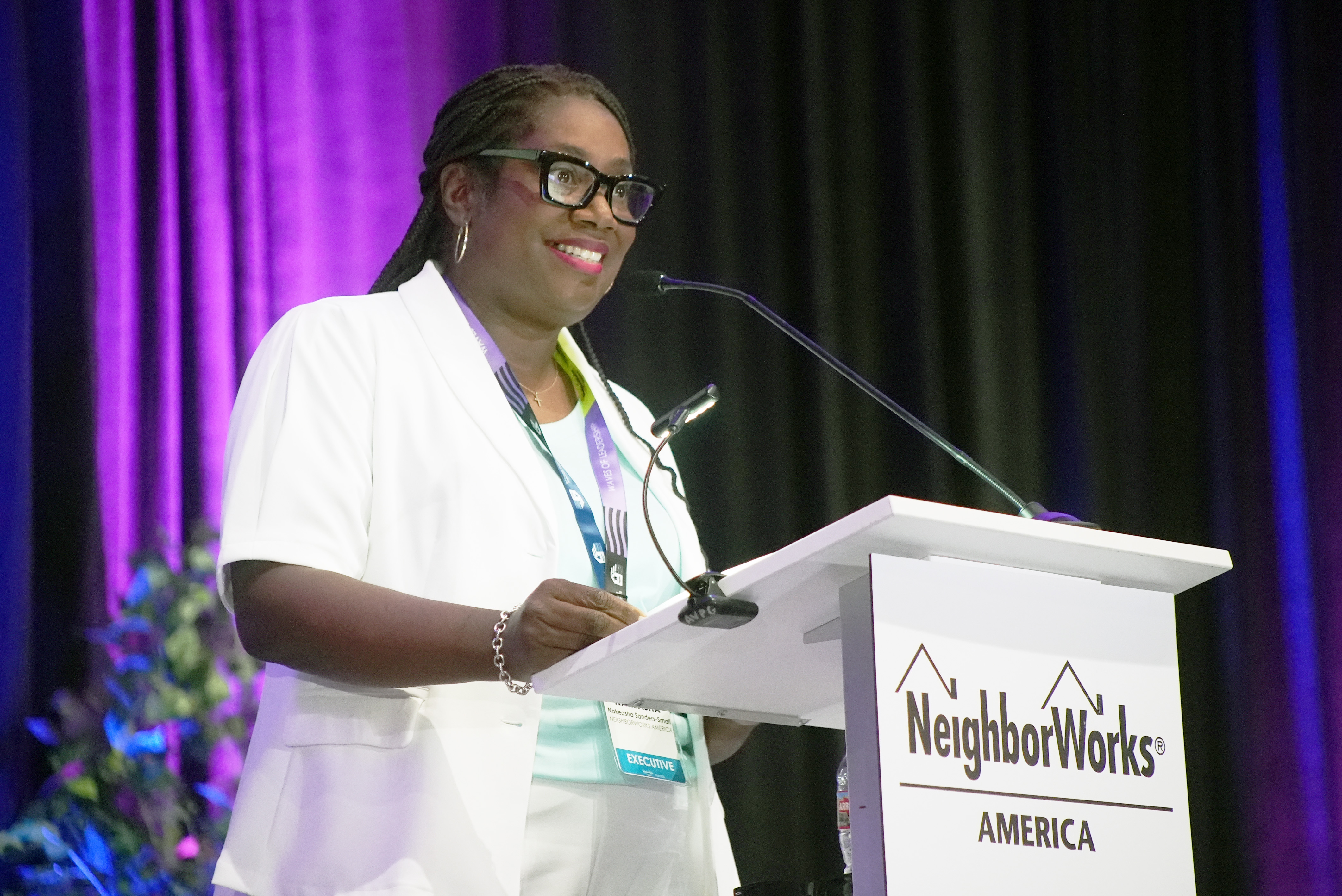 Nakeasha Sanders Small speaks at the NeighborWorks Training Institute.
