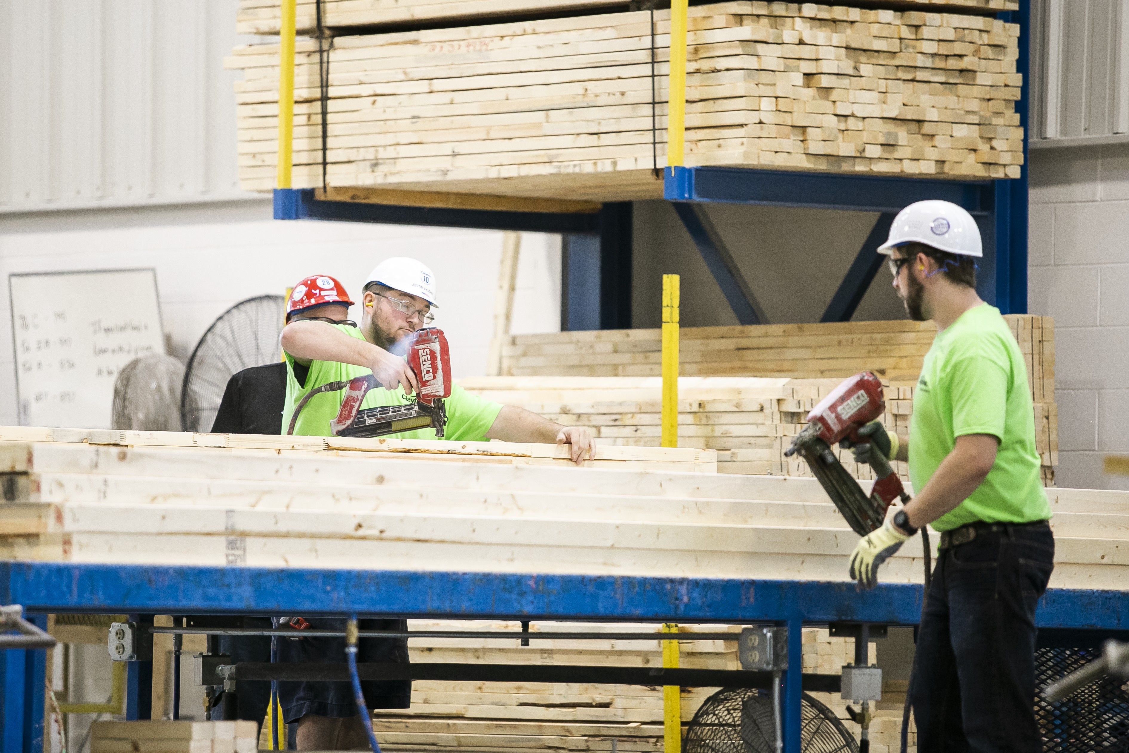 Working on the framing at Clayton. Photo/Clayton