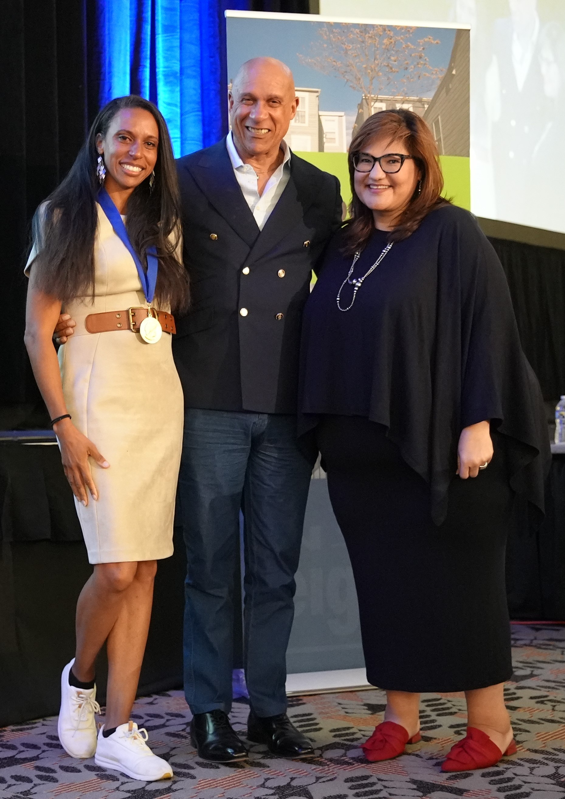 Arica Gonzalez with her father and Marietta Rodriguez.