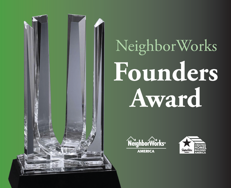 Founders Award graphic shows a photo of the award.