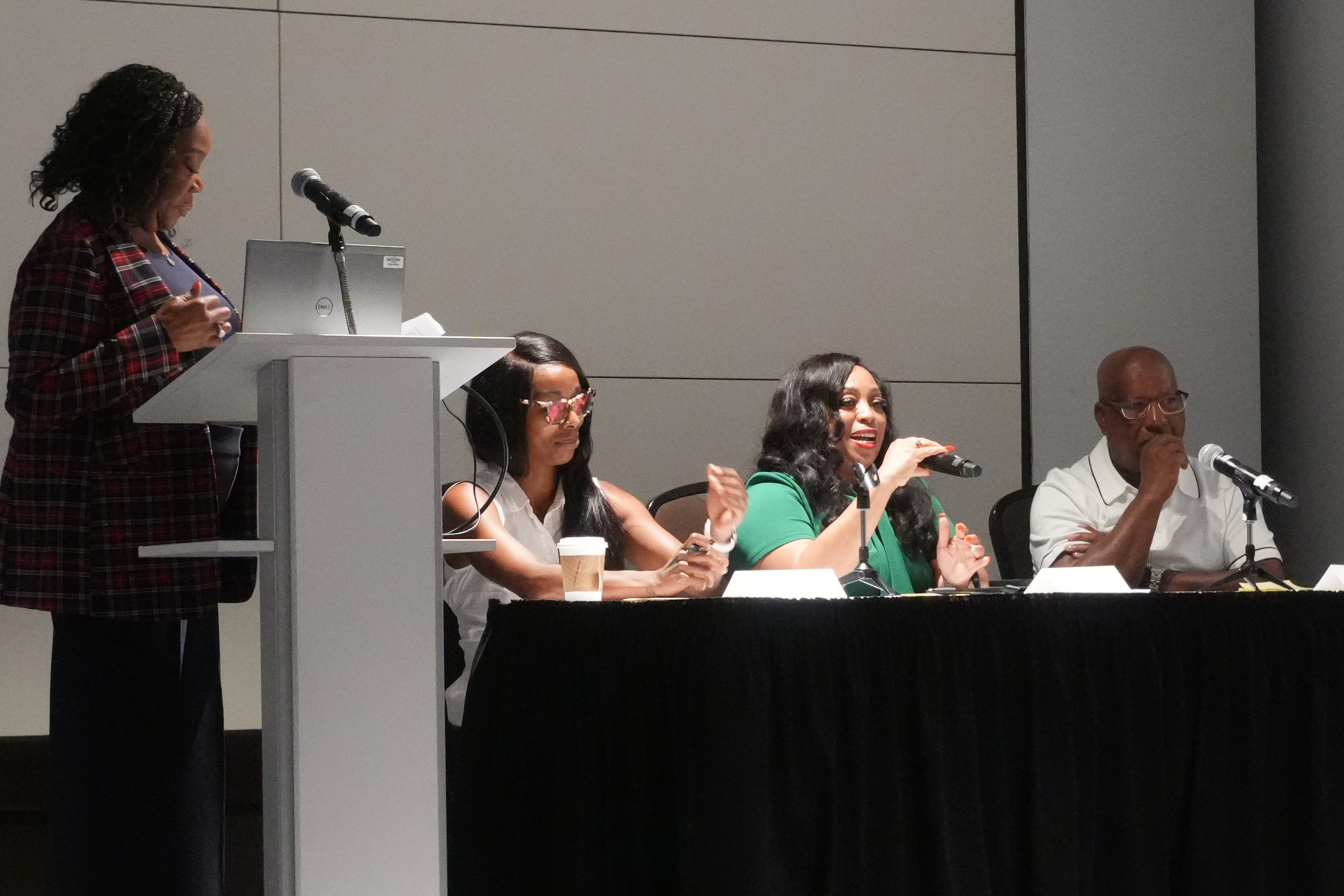 Kathy Flanagan Payton, Ta’Neshia Renae, Carrie Davis and Rev Harvey Clemons, Jr.