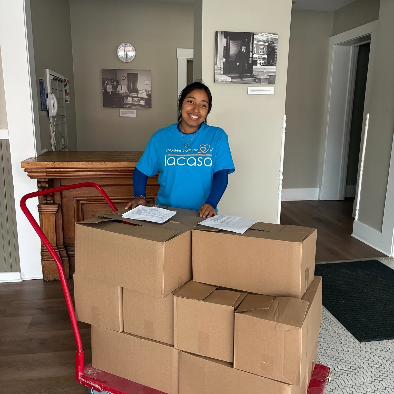 Working to deliver food to residents.