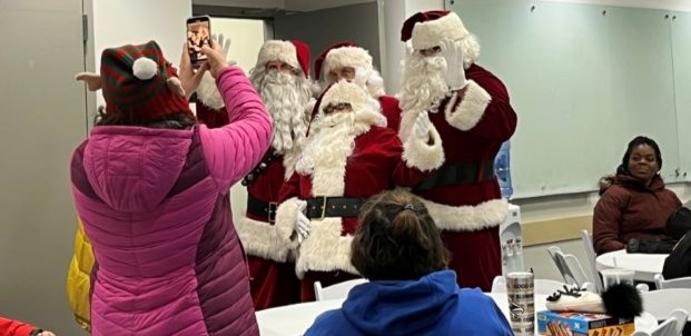 Santa Clauses gather together at MHP.