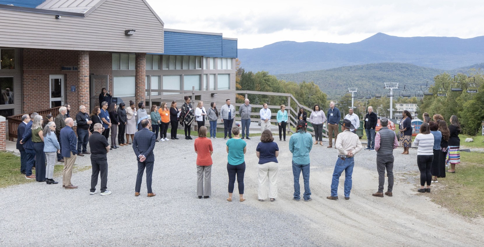 People gathered from across the country to participate in the Northeast convening. Here, participants gather in a circle to talk about the power of story.