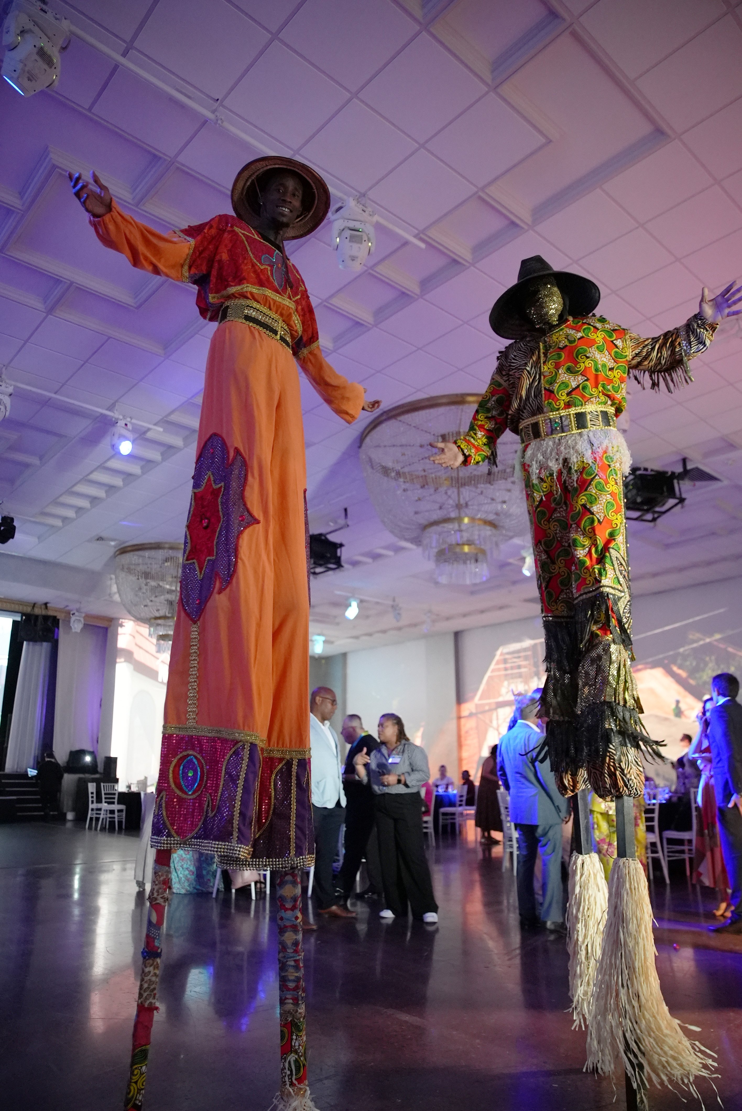 A little fun with stilt walkers during the reception.