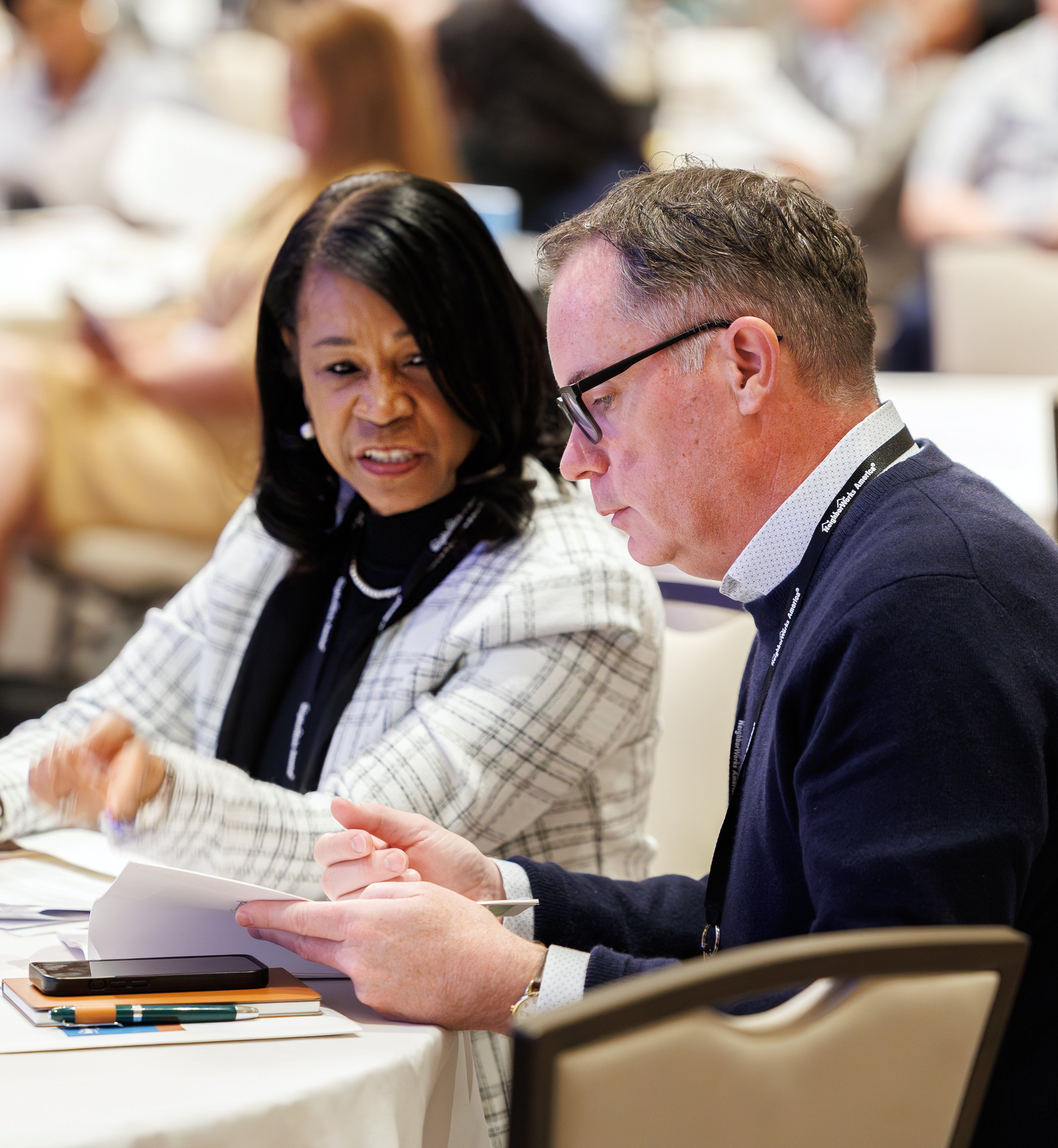 two people networking