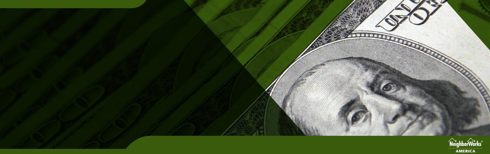 A banner in green shows a $20 bill