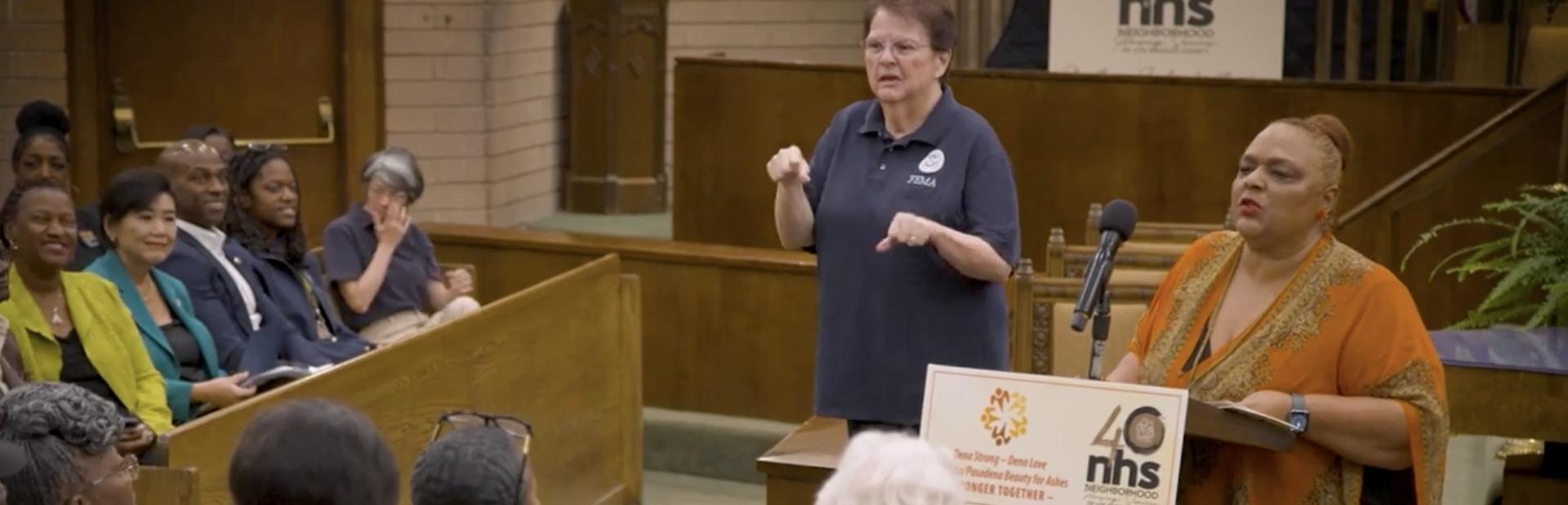 Lori Gay speaks at a Leadership Summit