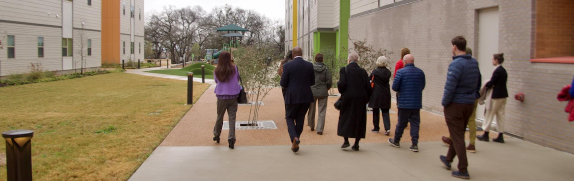 Touring the Parker Lane development.
