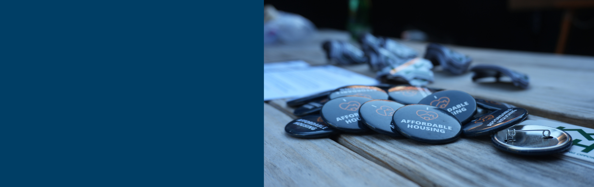 Banner shows buttons with Affordable Housing written on them.