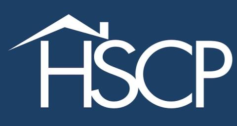 HSCP logo shows the letters with a small rooftop over the H.