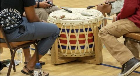 Singers from the Penobscot Nation open a partnership gathering led by NeighborWorks America, the Native CDFI Network and Four Directions Development Corp.