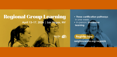 Regional group learning to be held in Las Vegas: image shows women learning with text giving dates of the event.