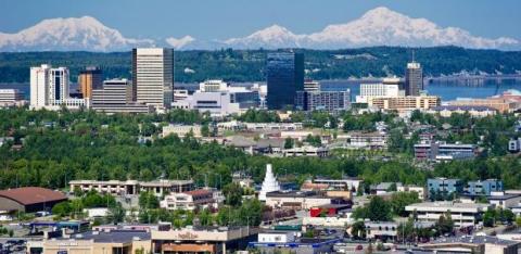 Anchorage skyline on a sunny day. Photo by Ken Graham.