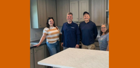 A family in their new home, thanks to a new loan product. 