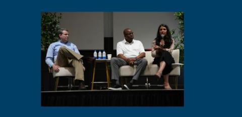 Dan Ellis with Darryl Smith and Chrystel Cornelius.