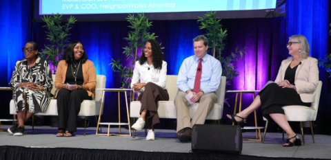 The opening panel at the solutions lab digs in to how leadership investment makes a difference.