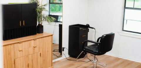 A chair in a new beauty salon represents the future of a new microbusiness.